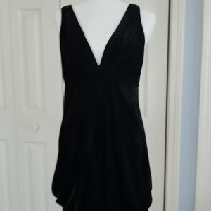 London Times, Black Velvet Dress, V Neck, Sz 14.